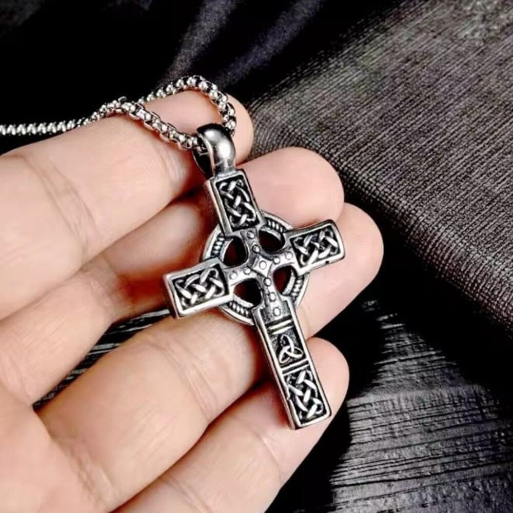 Celtic Cross Necklace Irish Christian VTG Retro Fashion Anniversary Birthday NEW